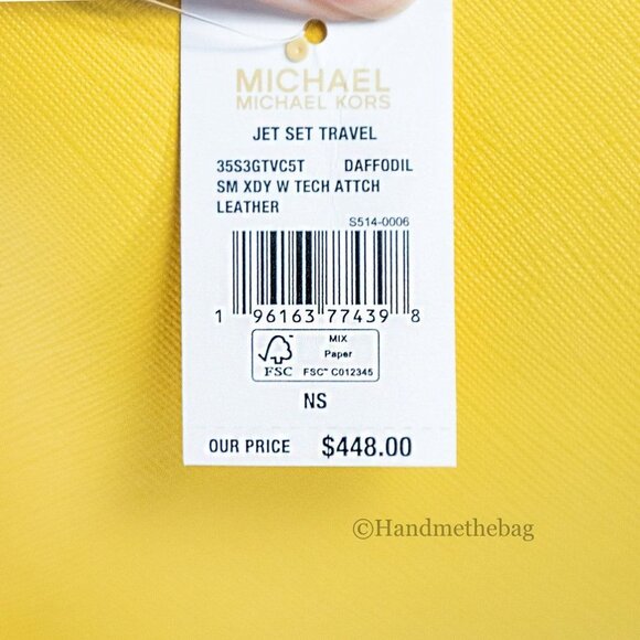 NEW Michael Kors Jet Set Tech Attachment Bag Small Crossbody Daffodil Purse NWT - Picture 7 of 10